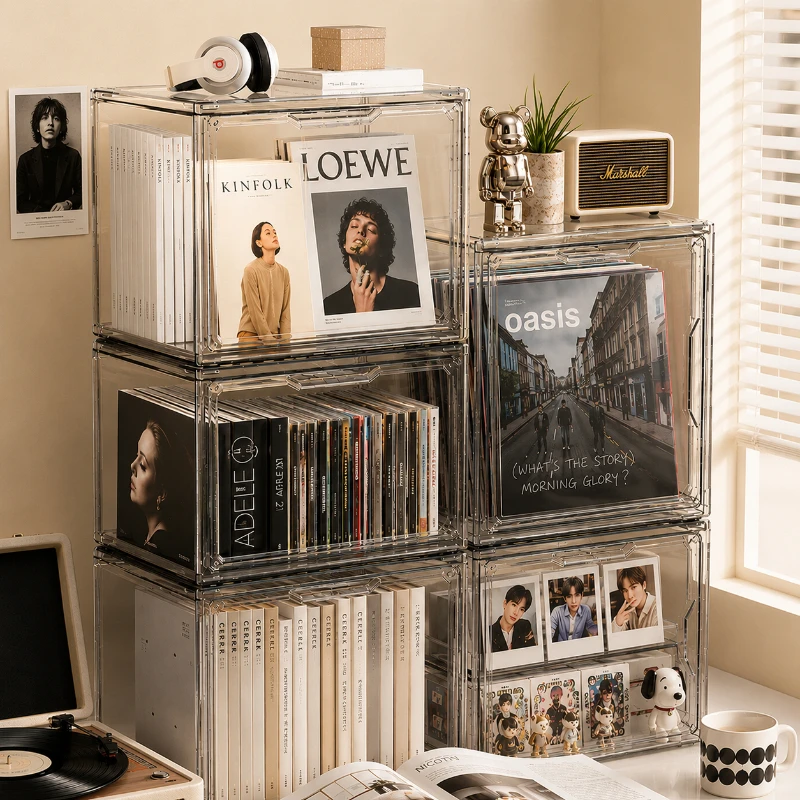 Shoe Box Display - Transparent Storage Box Organizer Bookshelf Album