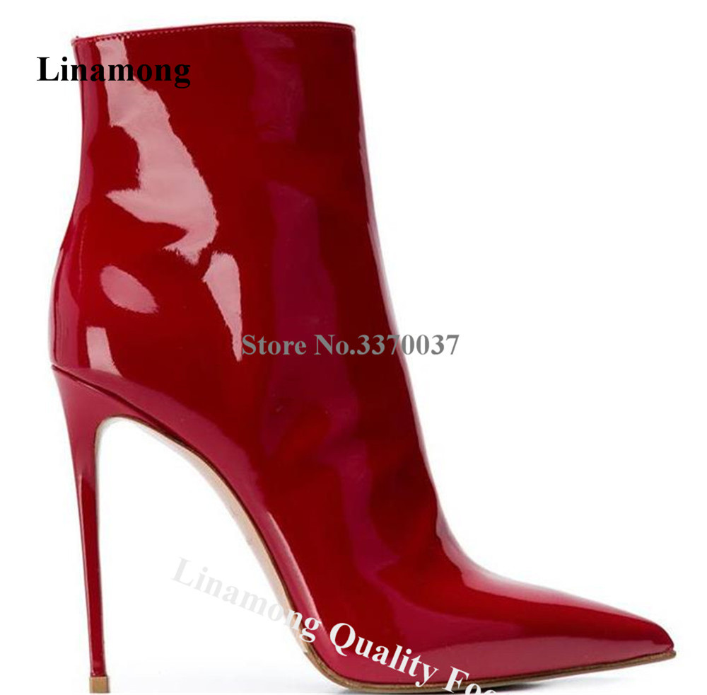 Patent Leather Shine - Linamong Shining Patent Leather Stiletto Heel