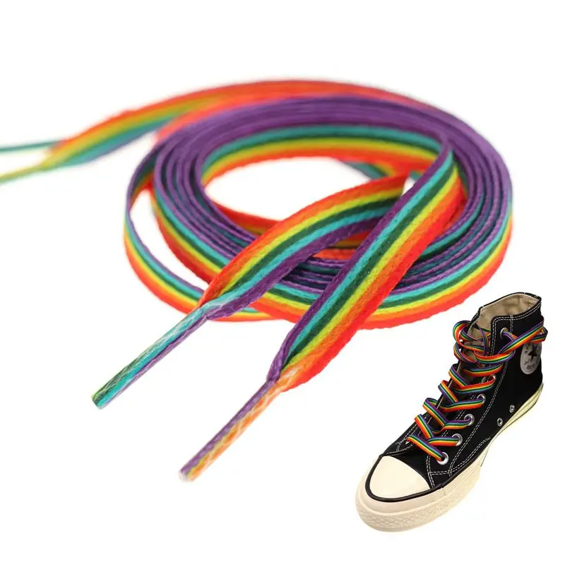 Lace Replacement Flat - 1 Pair Flat Rainbow Striped Shoe
