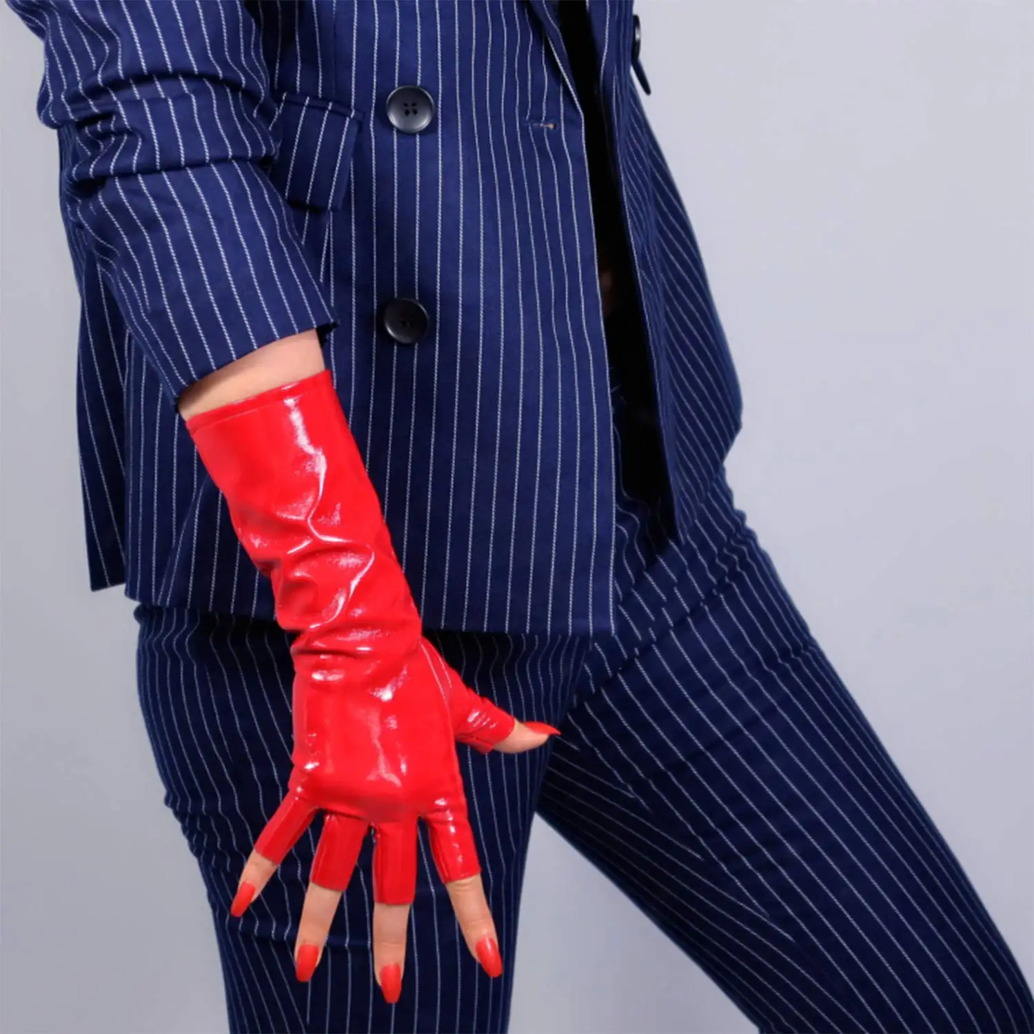 Women's Shine Red HALF FINGER  - Patent Leather Shine ulasan dan harga