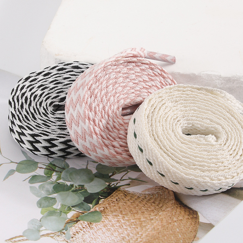 1Pair New 1.5CM Wide Wave Fat  - Lace Replacement Flat ulasan dan harga