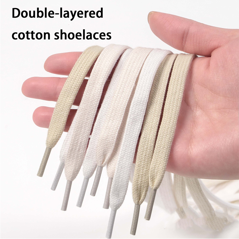 Flat Cotton Shoelaces, Double- - Lace Replacement Flat ulasan dan harga