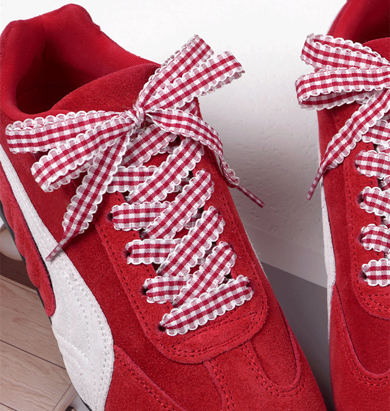1.1cm Wide Flat Ruffled Plaid  - Lace Replacement Flat ulasan dan harga