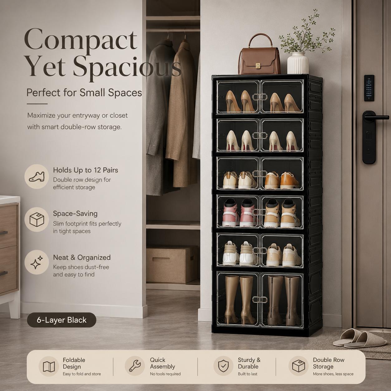 Installation-Free Foldable Sho - Shoe Box Display ulasan dan harga