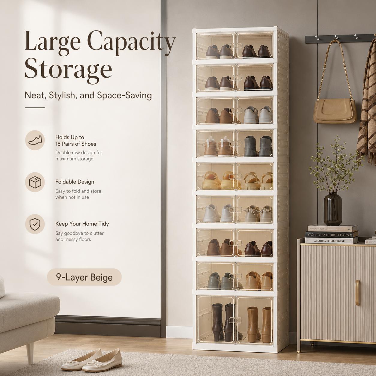 Installation-Free Foldable Sho - Shoe Box Display ulasan dan harga