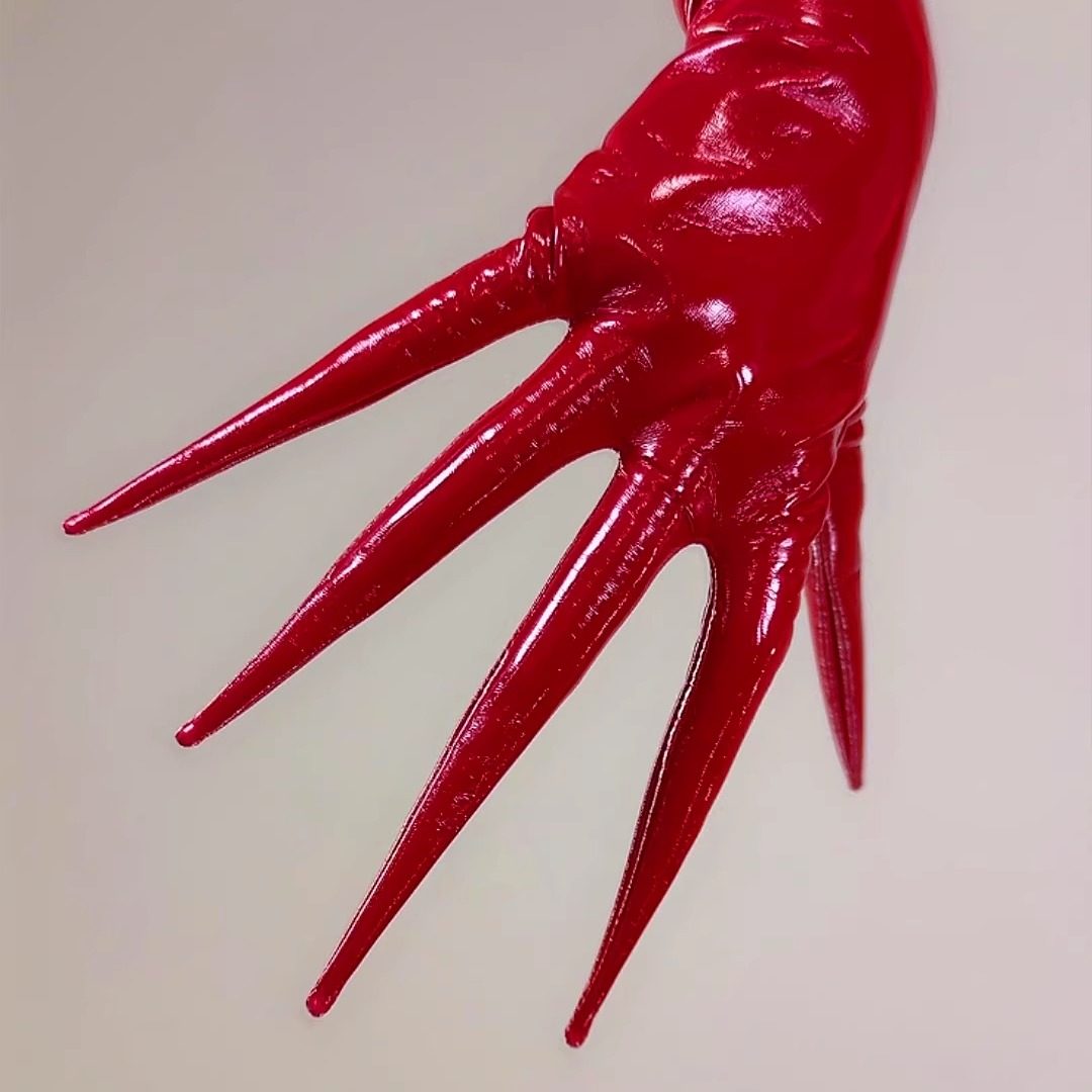 Shine Red CLAW GLOVES  POINTED - Patent Leather Shine ulasan dan harga