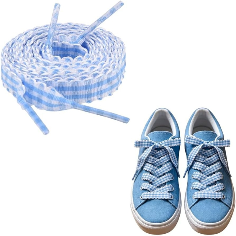 1 Pair Checkered Flat Shoelace - Lace Replacement Flat ulasan dan harga
