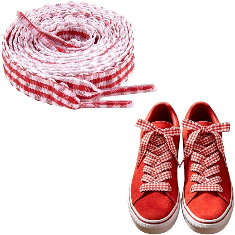 1 Pair Checkered Flat Shoelace - Lace Replacement Flat ulasan dan harga