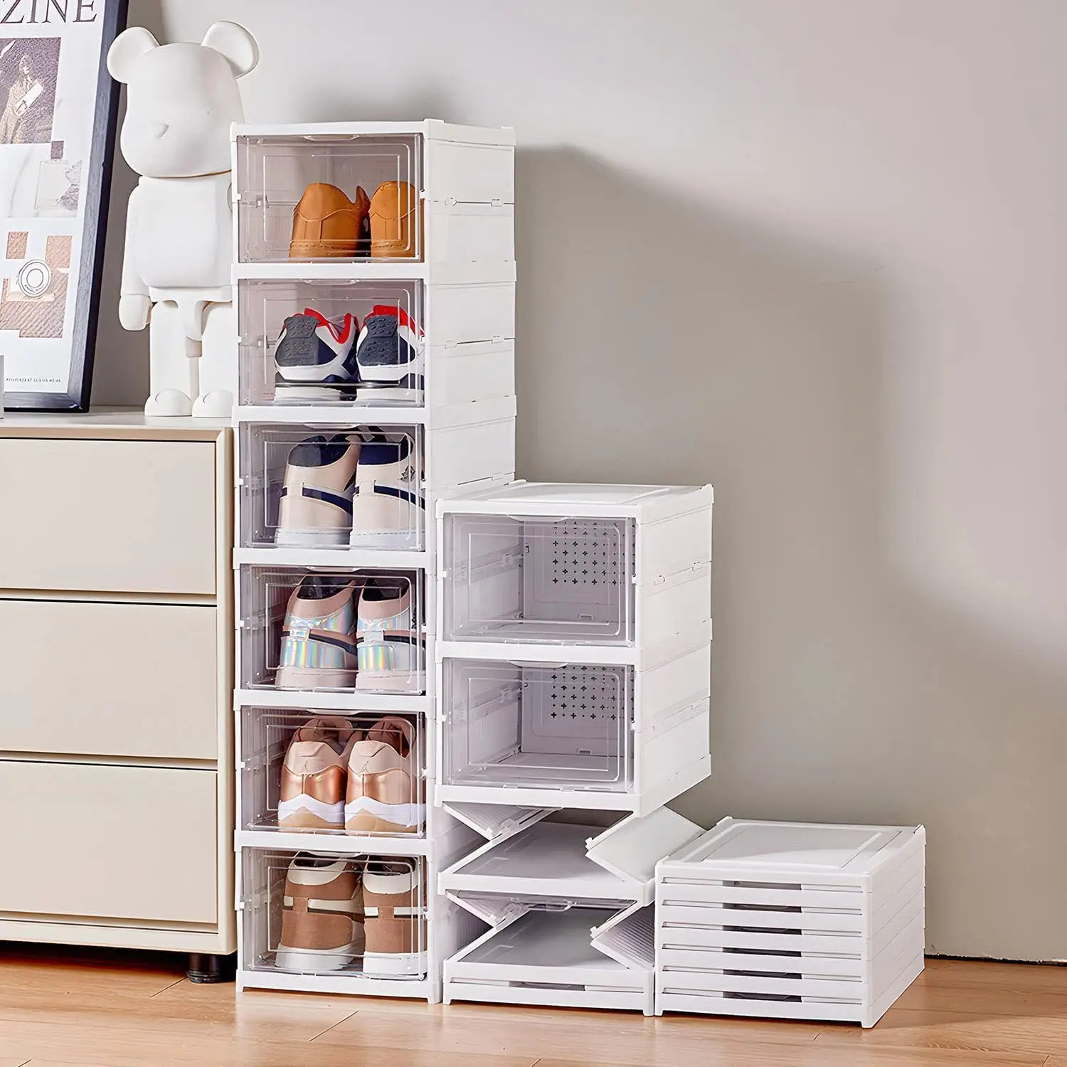 3/6 Layers Foldable Shoes Stor - Shoe Box Display ulasan dan harga