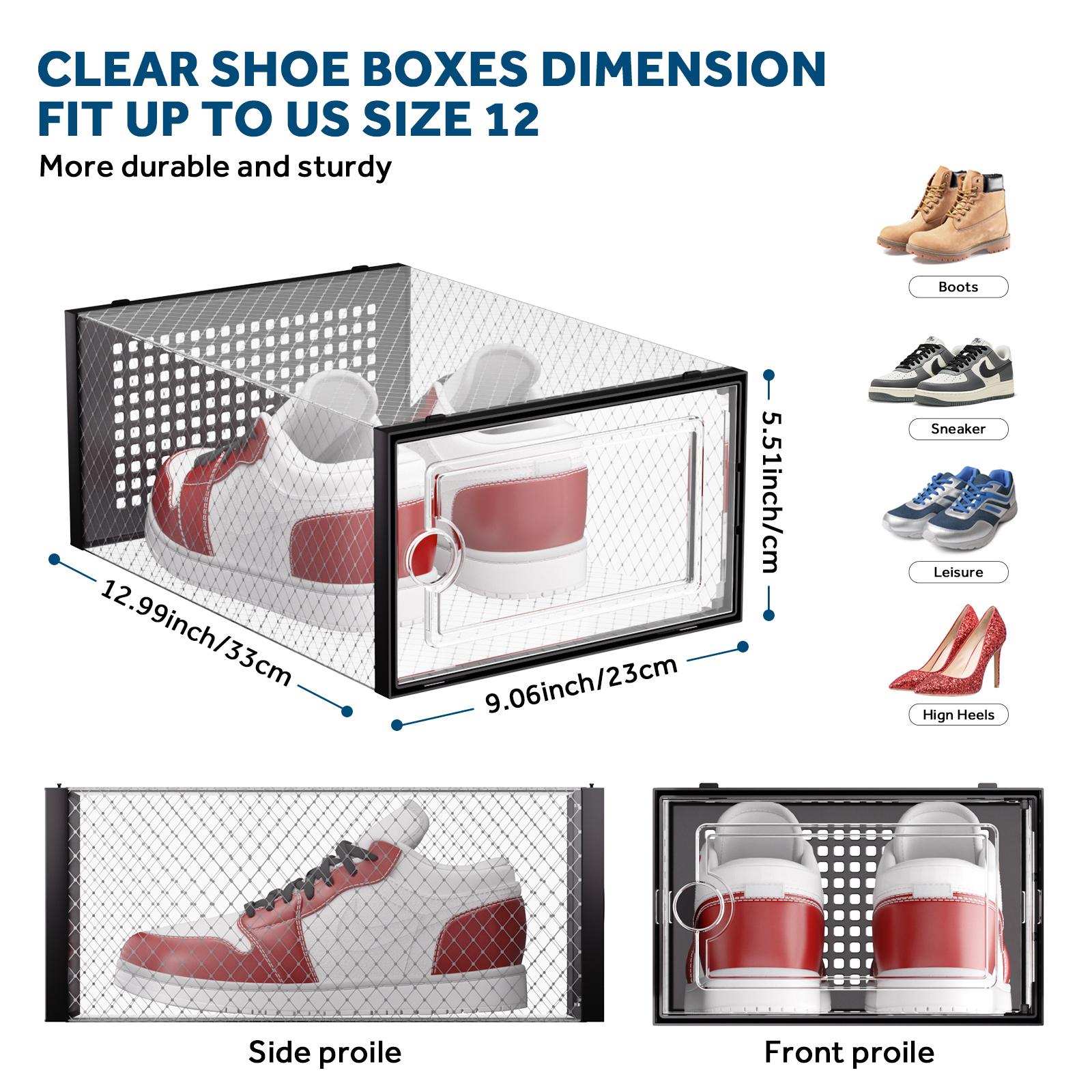 12/24 Pcs Thick Clear Shoe Box - Shoe Box Display ulasan dan harga