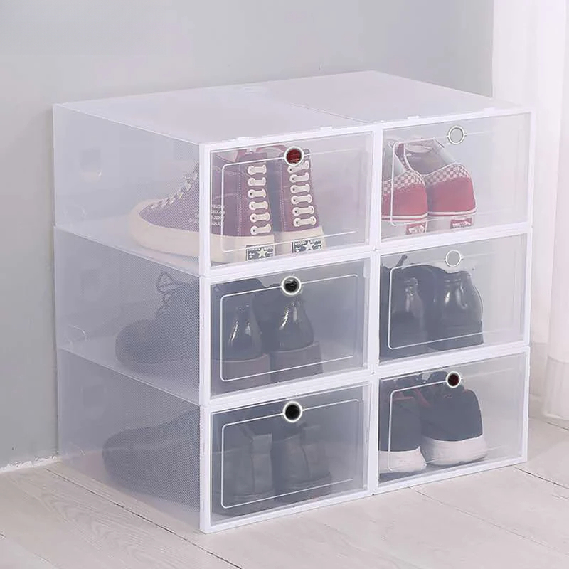 6 Pcs Transparent Shoe Storage - Shoe Box Display ulasan dan harga