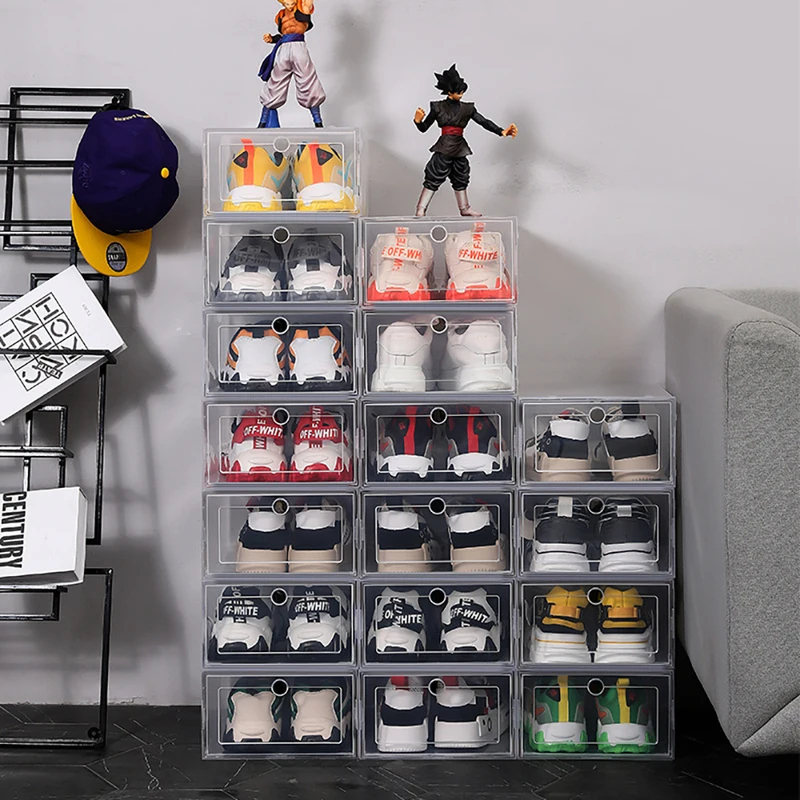 6 Pcs Transparent Shoe Storage - Shoe Box Display ulasan dan harga