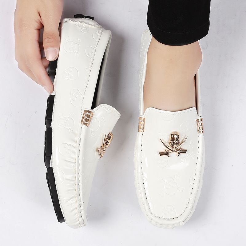 size 38-48 shine skull loafers - Patent Leather Shine ulasan dan harga