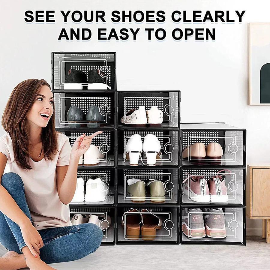 12/24/36 Pcs Extra Large Clear - Shoe Box Display ulasan dan harga
