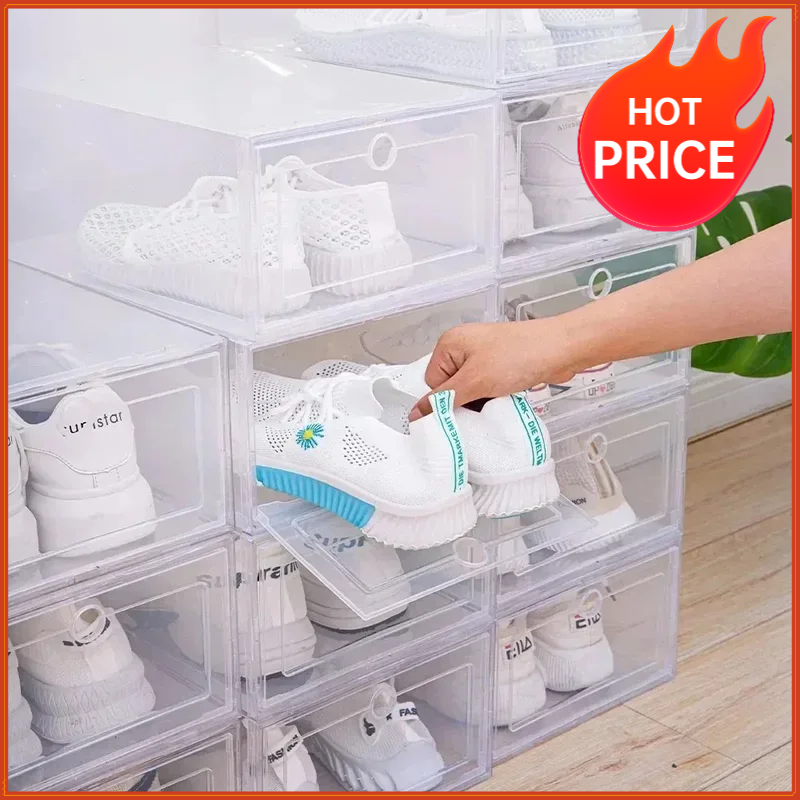6pcs Transparent Shoe Boxes St - Shoe Box Display ulasan dan harga