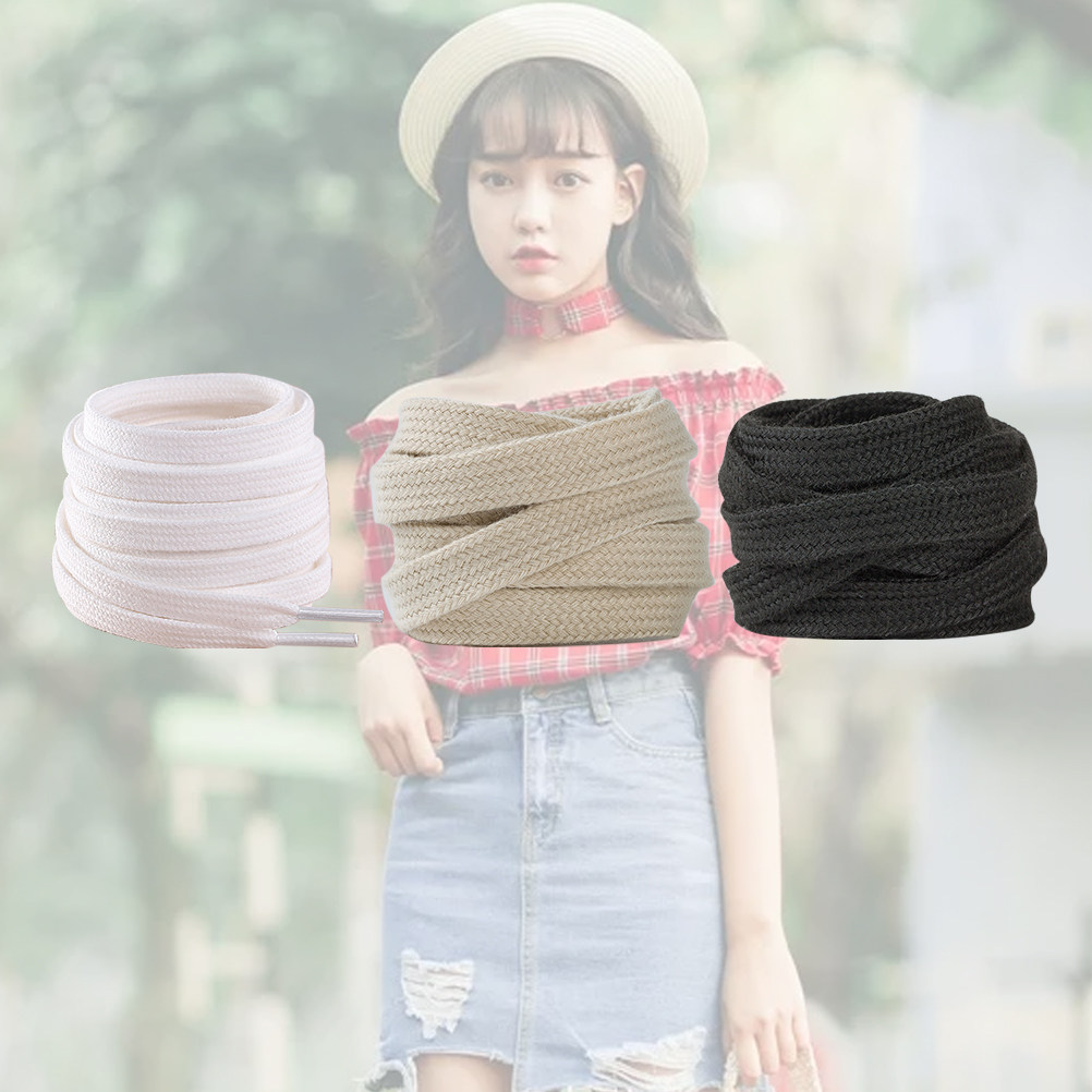3Pairs Shoelaces Pure Color Fl - Lace Replacement Flat ulasan dan harga