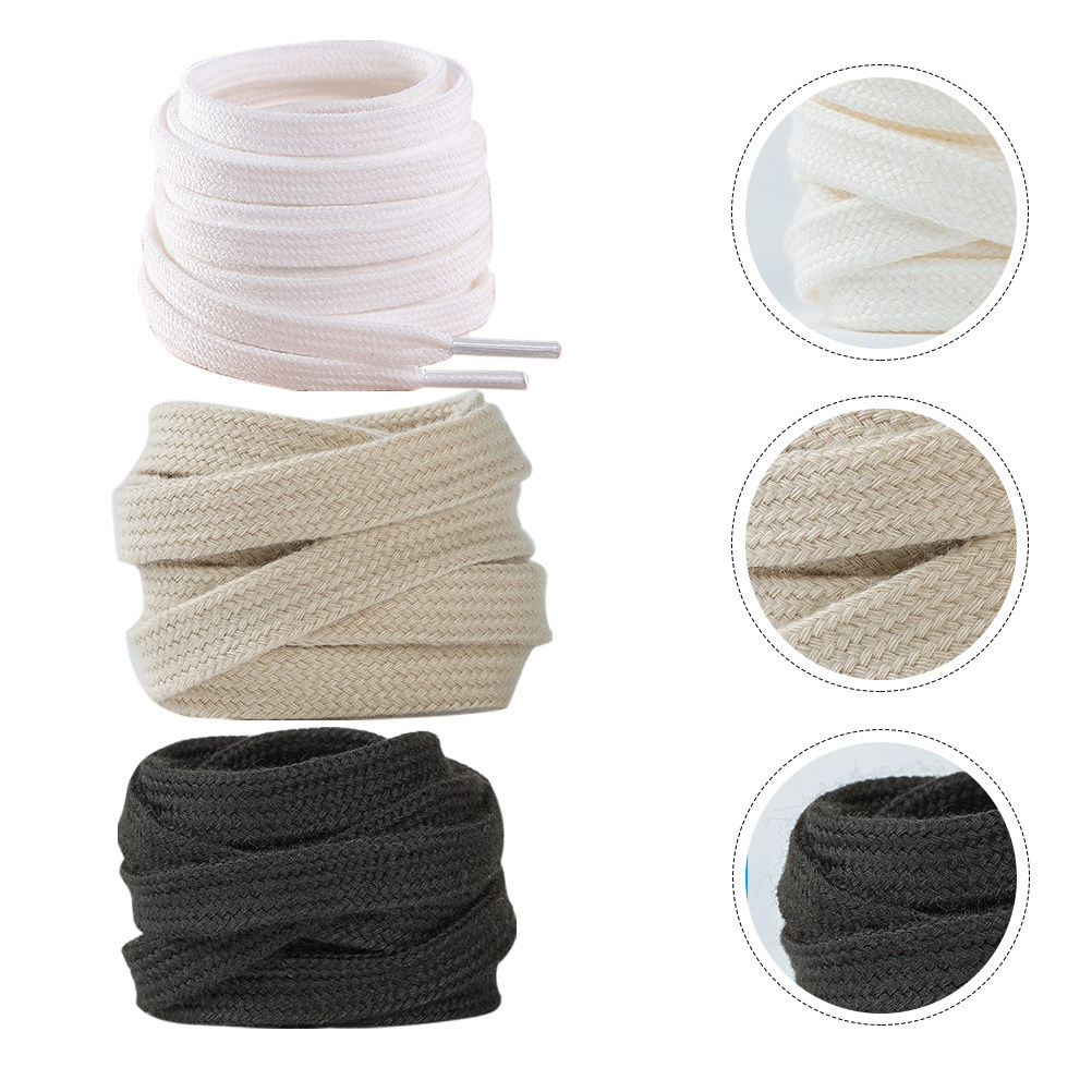 3Pairs Shoelaces Pure Color Fl - Lace Replacement Flat ulasan dan harga