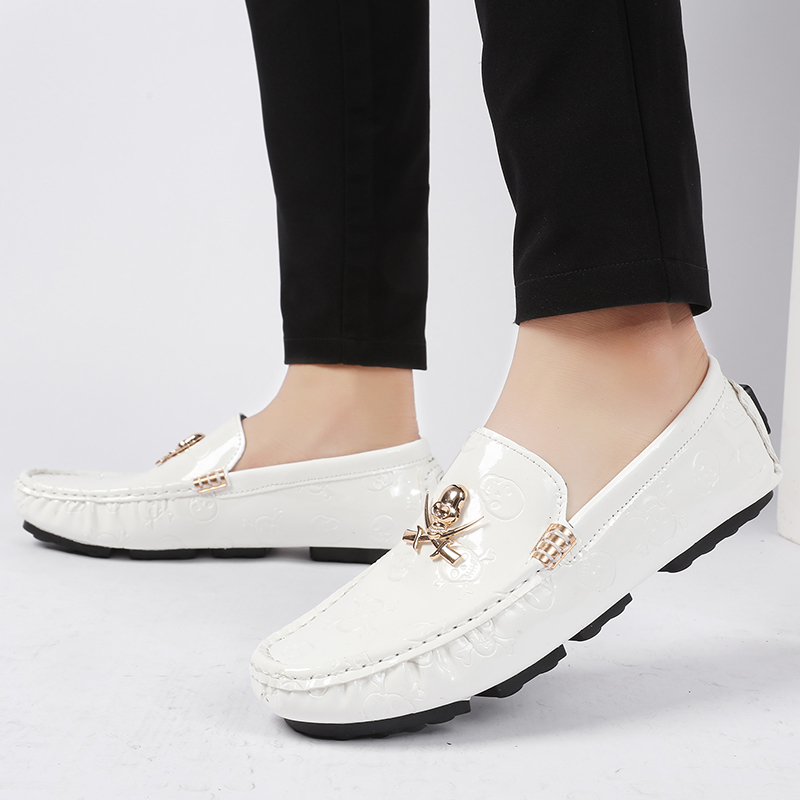 Men Quality Shoes Shine Skull  - Patent Leather Shine ulasan dan harga