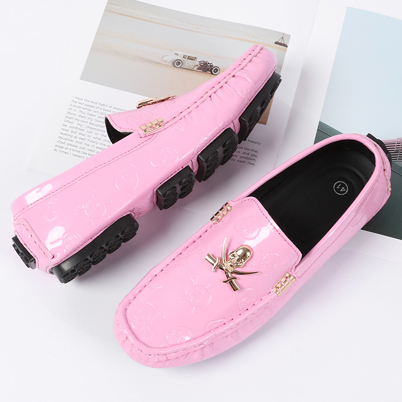 Men Quality Shoes Shine Skull  - Patent Leather Shine ulasan dan harga