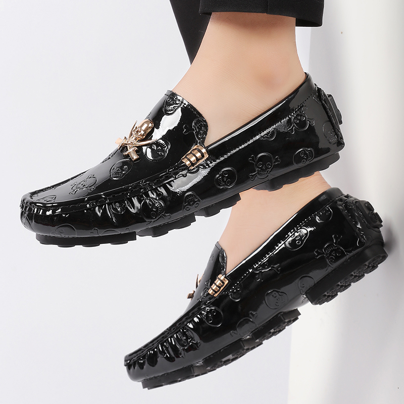 Men Quality Shoes Shine Skull  - Patent Leather Shine ulasan dan harga